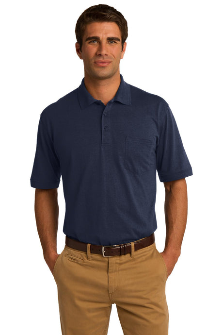 Port & Company Men's Core Blend Jersey Knit Pocket Polo Mens Apparel Shirts & Tops