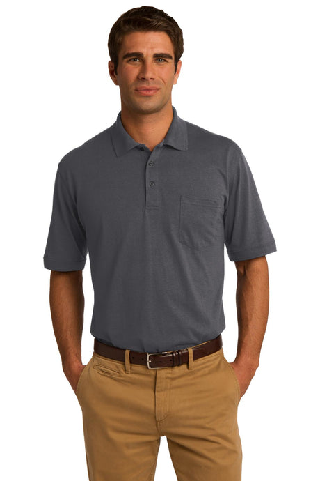 Port & Company Men's Core Blend Jersey Knit Pocket Polo Mens Apparel Shirts & Tops