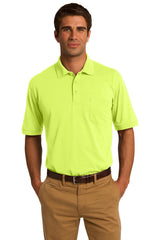 Port & Company Men's Core Blend Jersey Knit Pocket Polo Mens Apparel Shirts & Tops