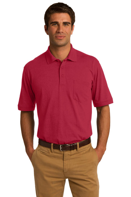 Port & Company Men's Core Blend Jersey Knit Pocket Polo Mens Apparel Shirts & Tops