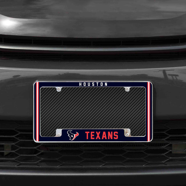 Rico Industries NFL  Houston Texans Classic 12" x 6" Chrome License Plate Frame-1