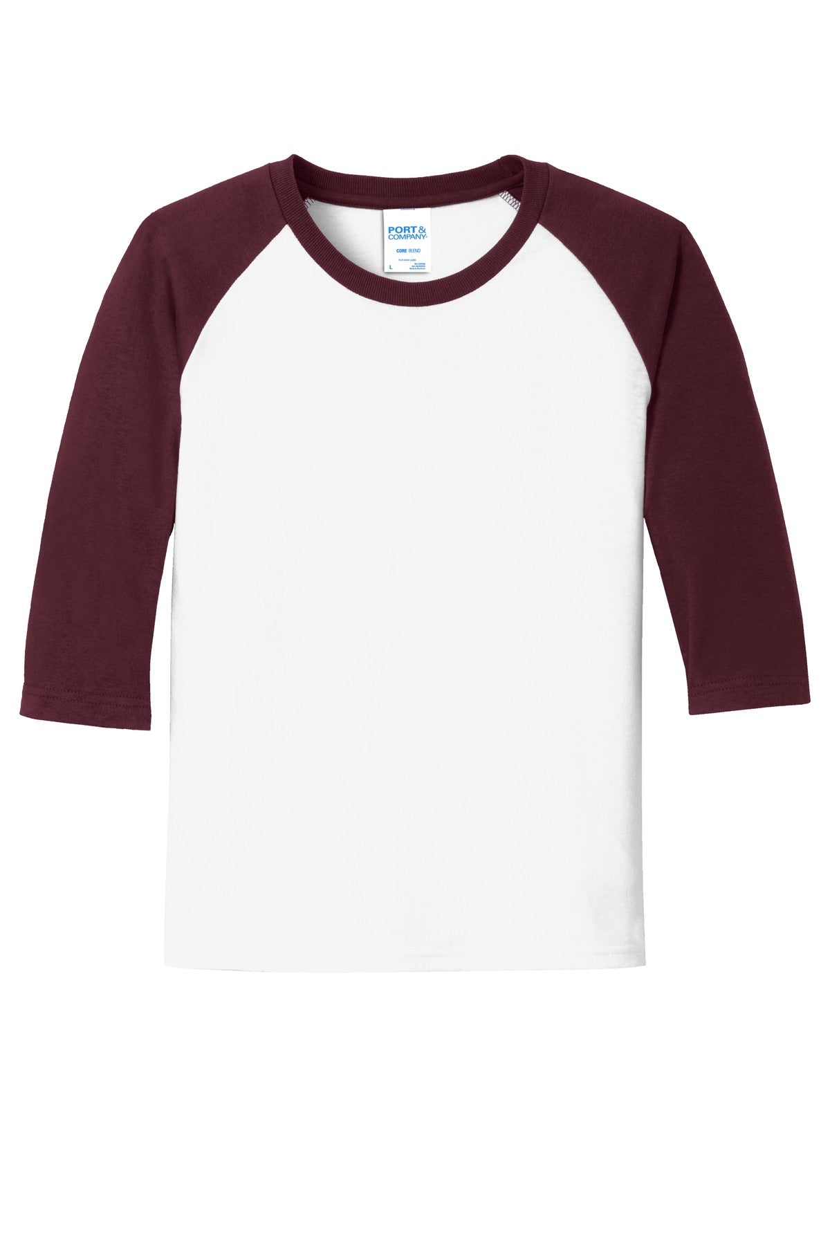 Port & Company - Youth Core Blend 3/4-Sleeve Raglan Tee