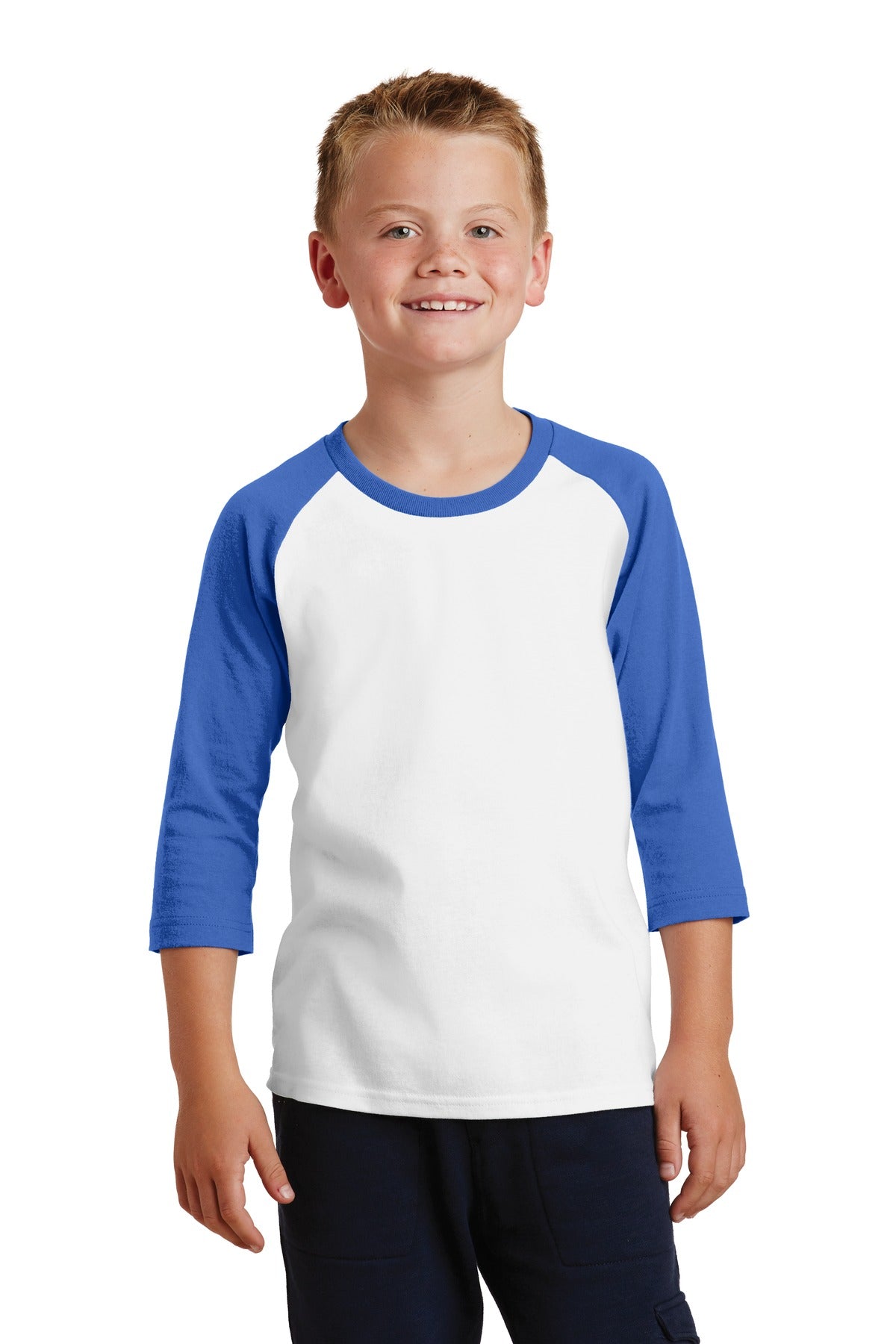 Port & Company - Youth Core Blend 3/4-Sleeve Raglan Tee