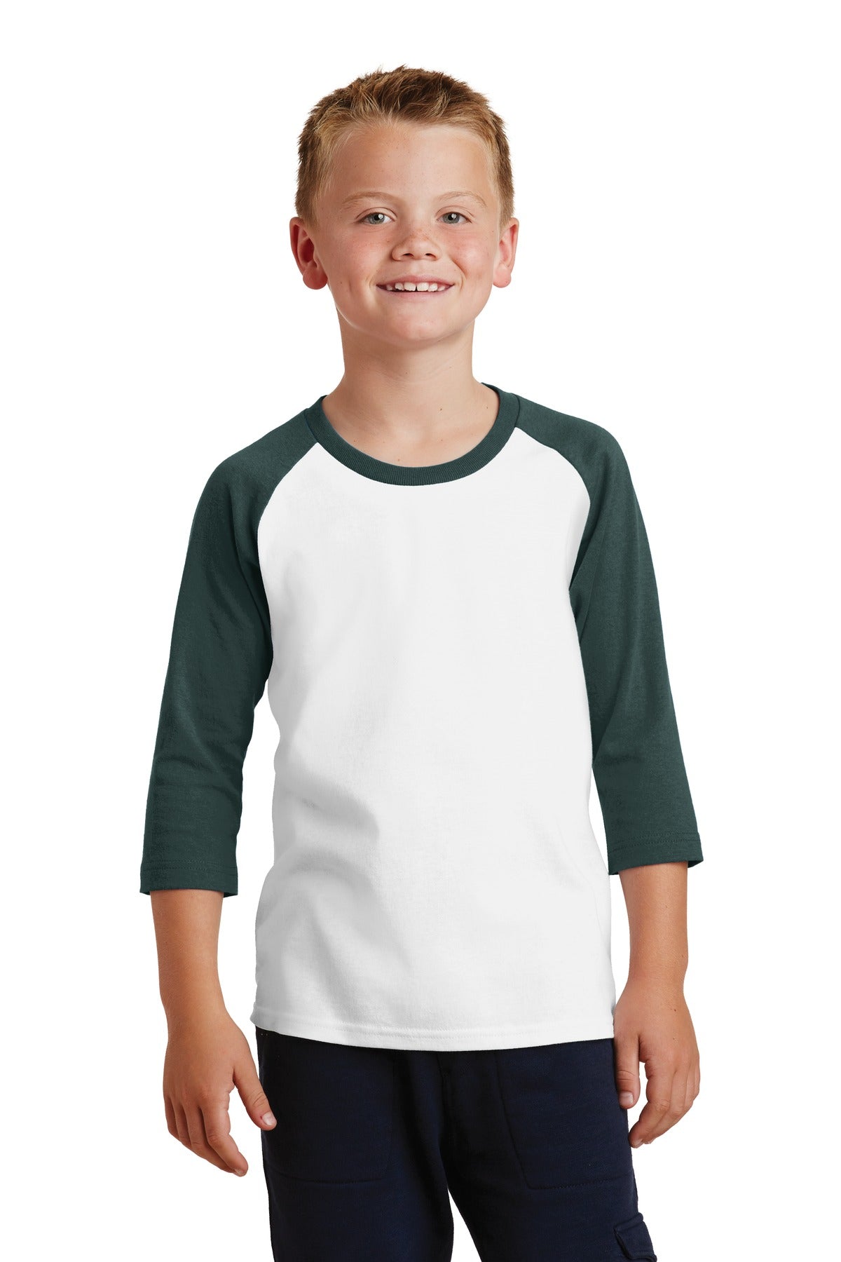 Port & Company - Youth Core Blend 3/4-Sleeve Raglan Tee