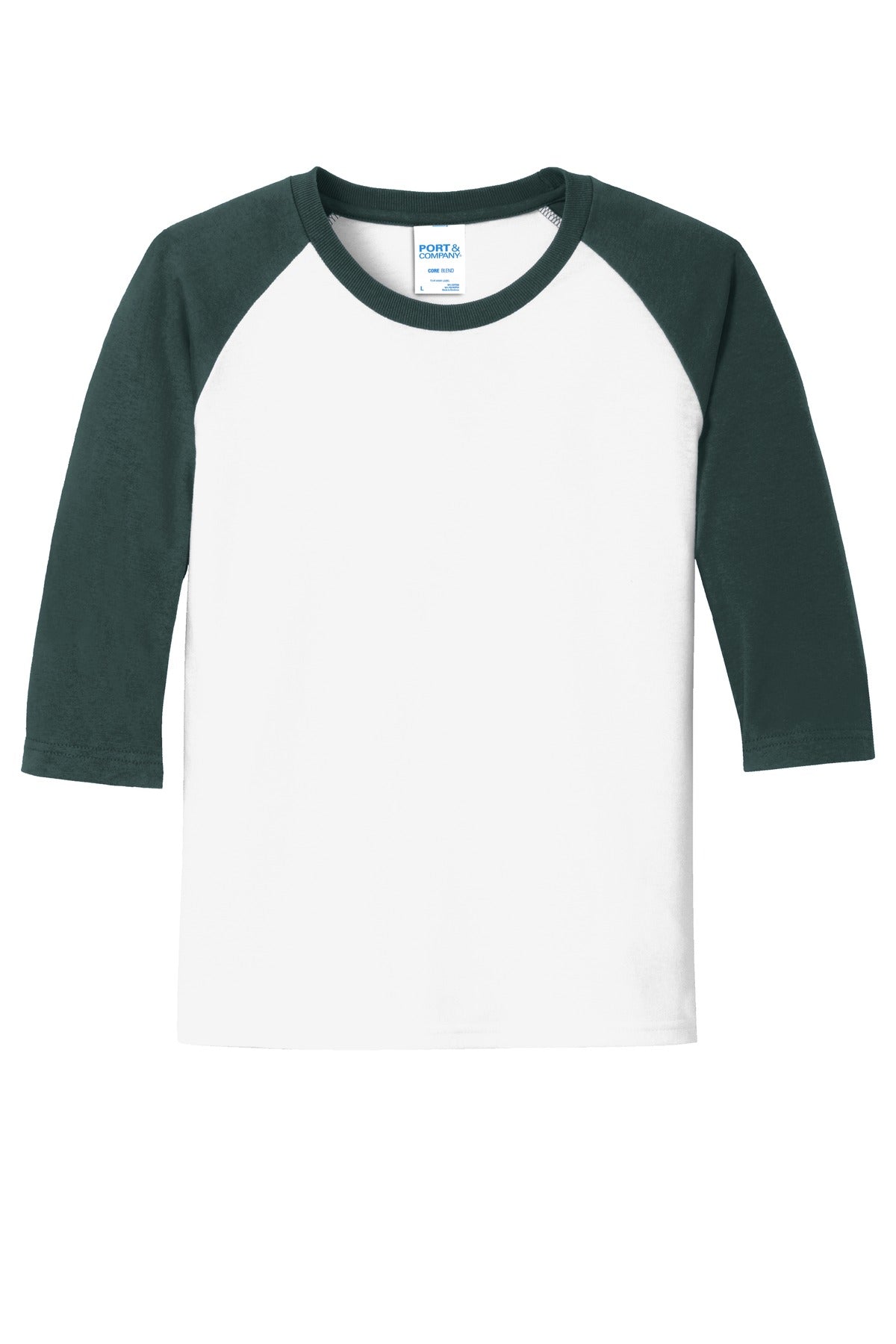 Port & Company - Youth Core Blend 3/4-Sleeve Raglan Tee