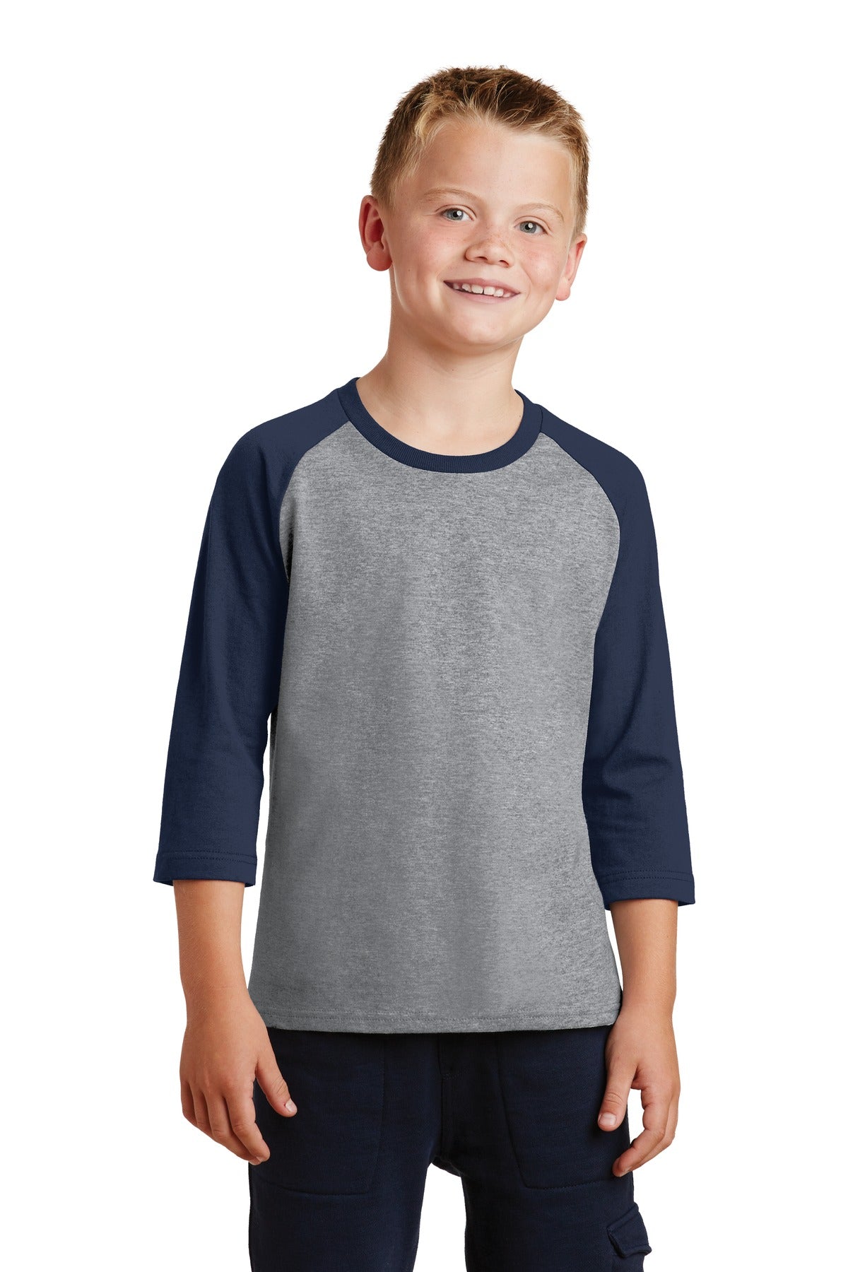 Port & Company - Youth Core Blend 3/4-Sleeve Raglan Tee