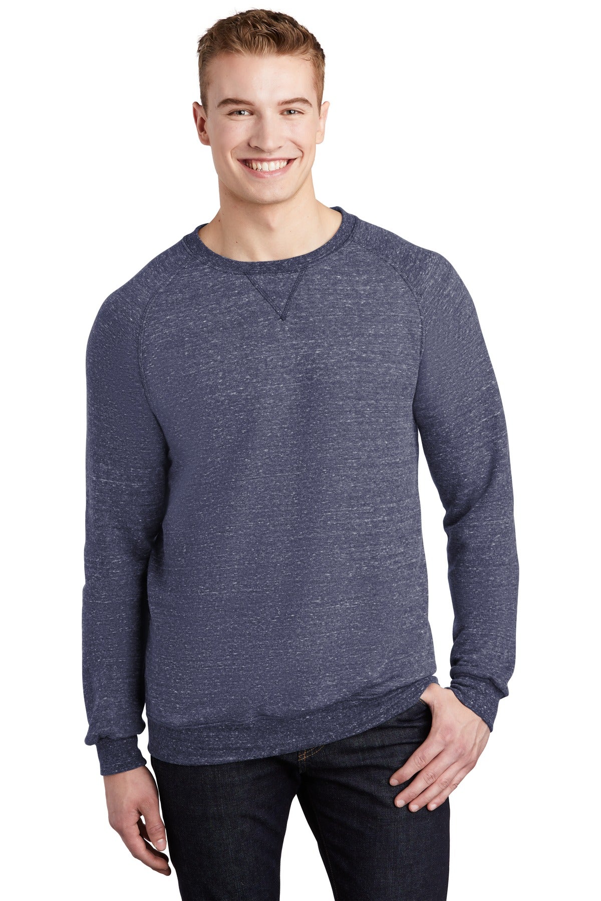 JERZEES Men's Snow Heather French Terry Raglan Crew Sweatshirt 91M JERZEES