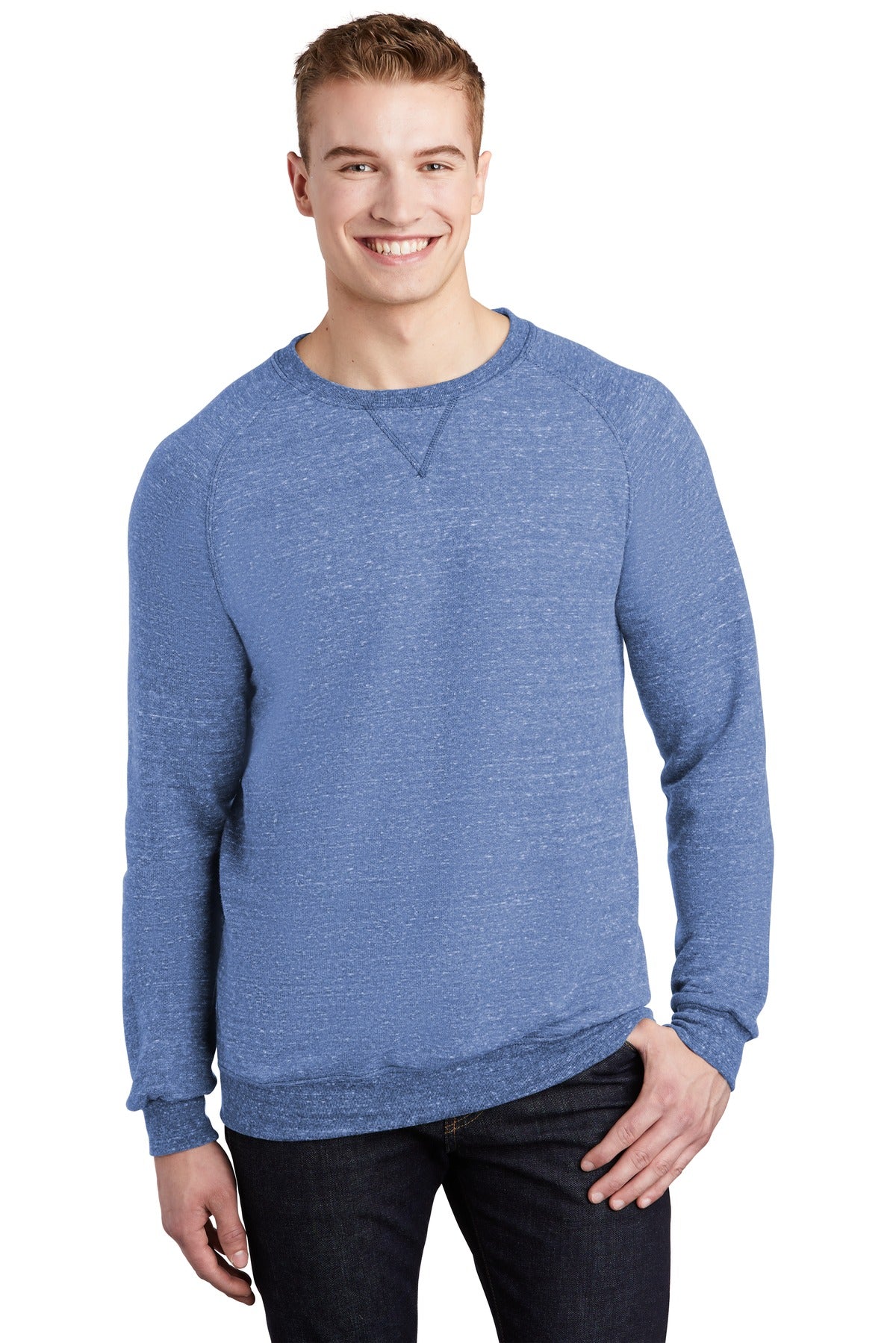 JERZEES Men's Snow Heather French Terry Raglan Crew Sweatshirt 91M JERZEES
