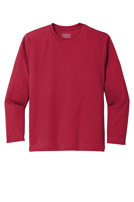 Port & Company - Youth Long Sleeve Performance Tee Youth Apparel Shirts & Tops