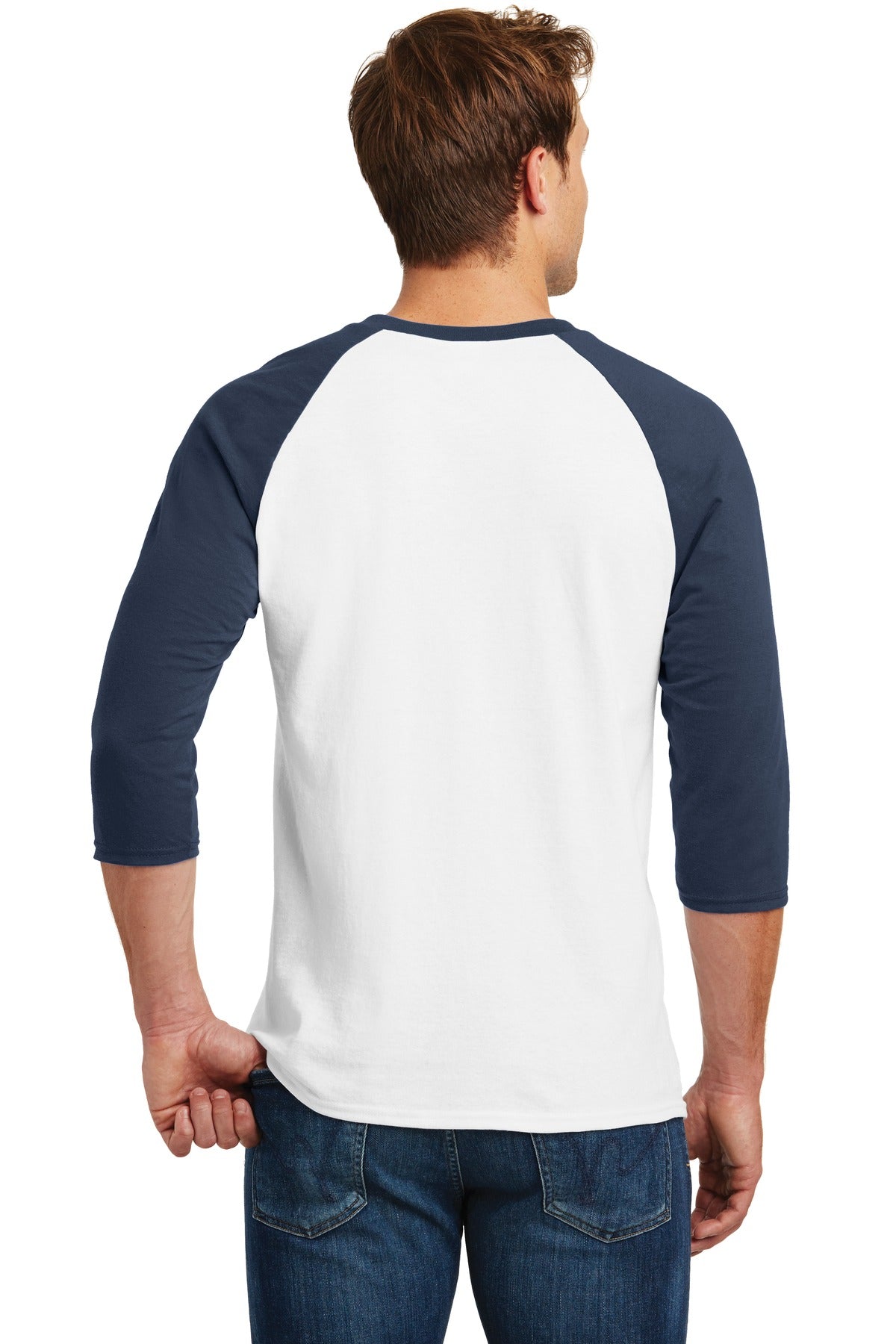 Gildan Men's Heavy Cotton 3/4-Sleeve Raglan T-Shirt. 5700 Gildan