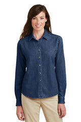 Port & Company - Women's Long Sleeve Value Denim Shirt