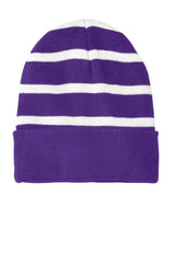 Sport-Tek Men's   Striped Beanie with Solid Band