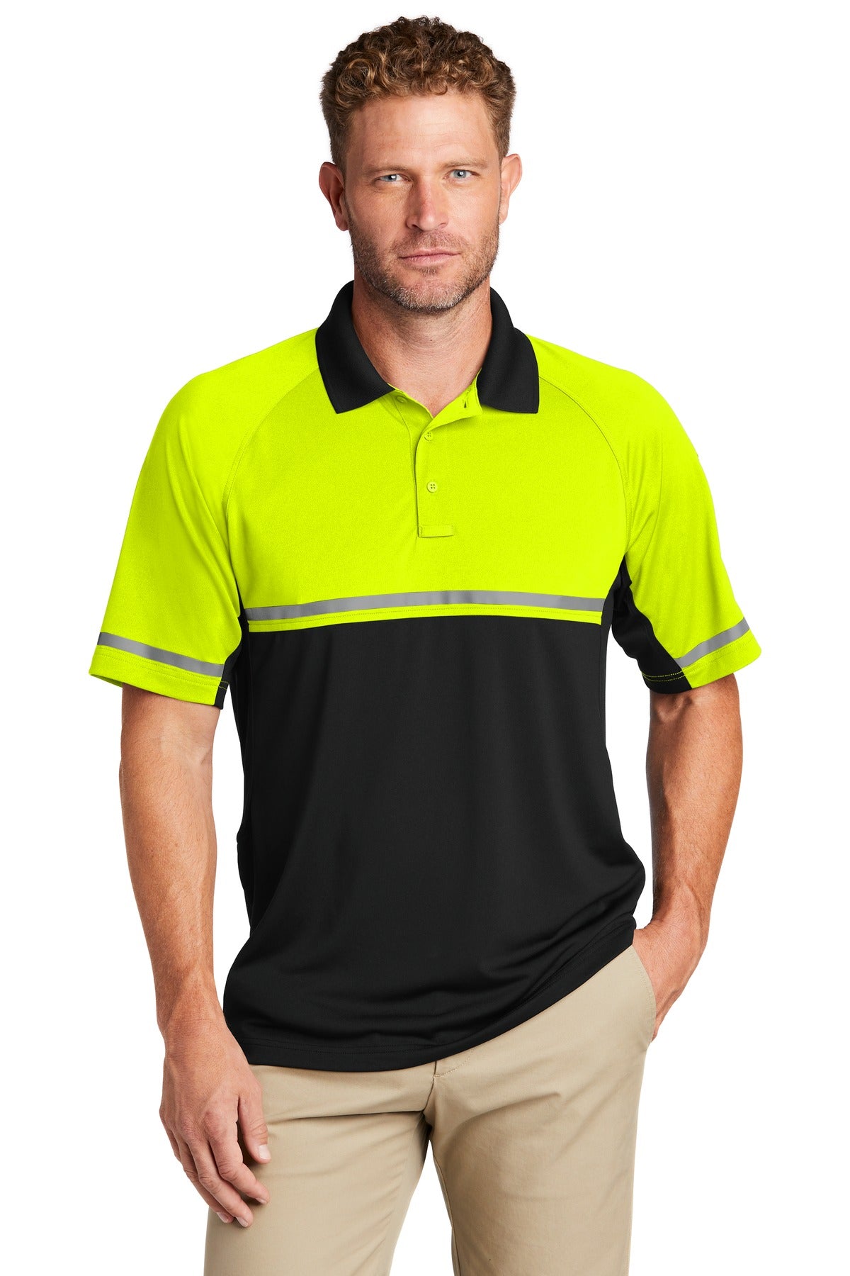 CornerStone Men's Select Lightweight Snag-Proof Enhanced Visibility Polo. CS423 CornerStone