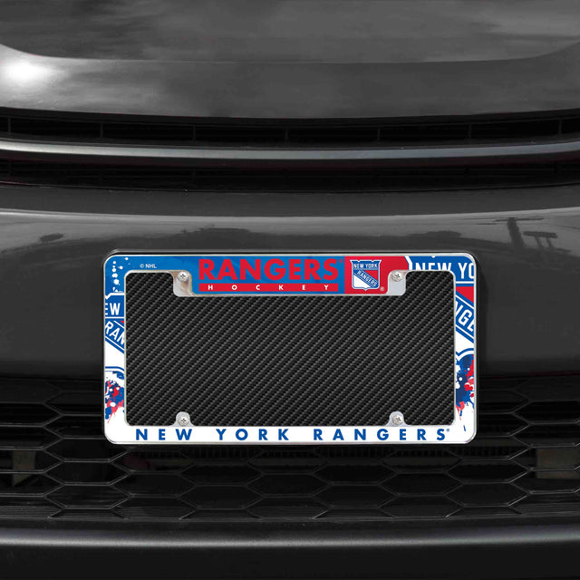 Rico Industries NHL  New York Rangers Primary 12" x 6" Chrome License Plate Frame-1
