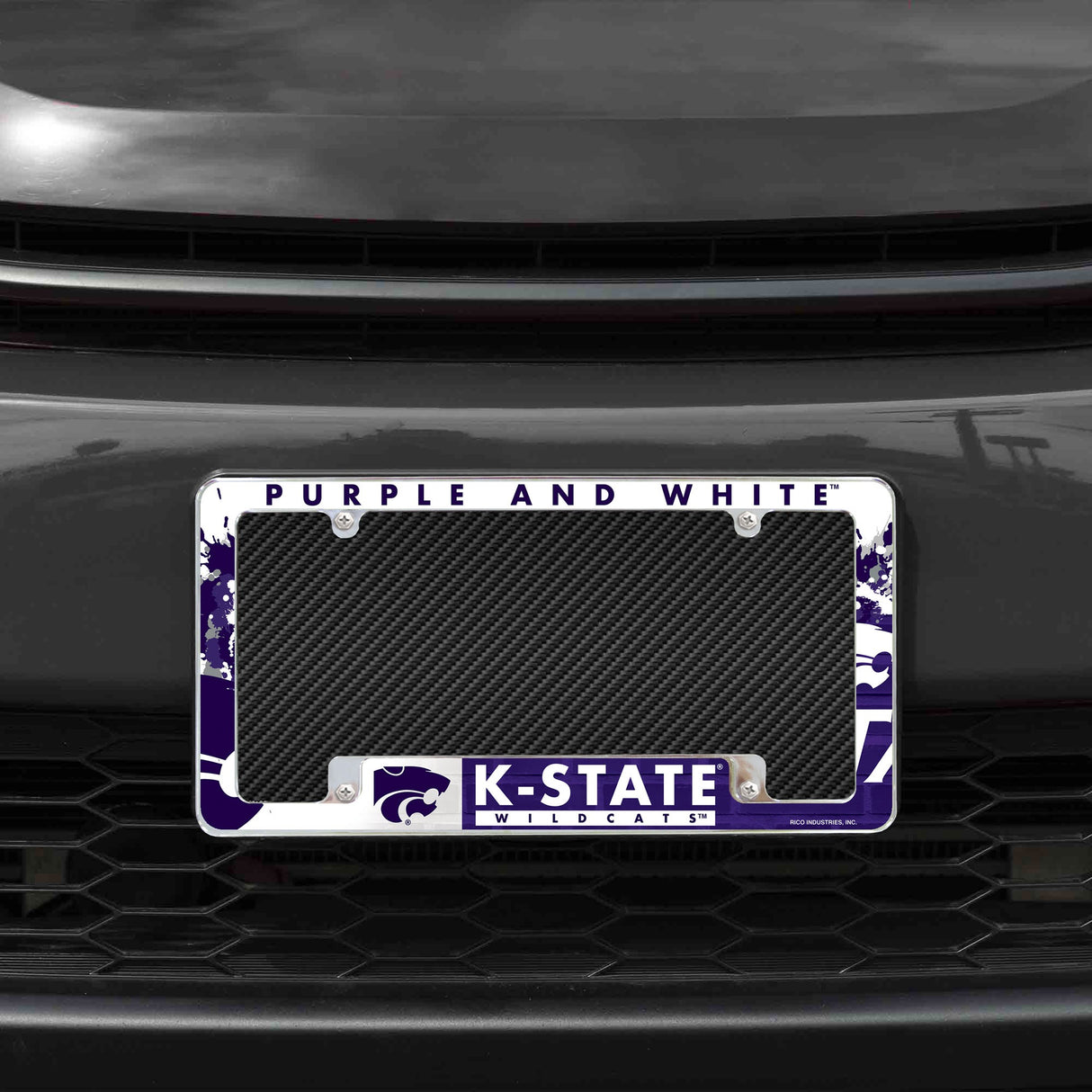 Rico Industries NCAA Kansas State Wildcats - KSU Primary 12" x 6" Chrome License Plate Frame-1