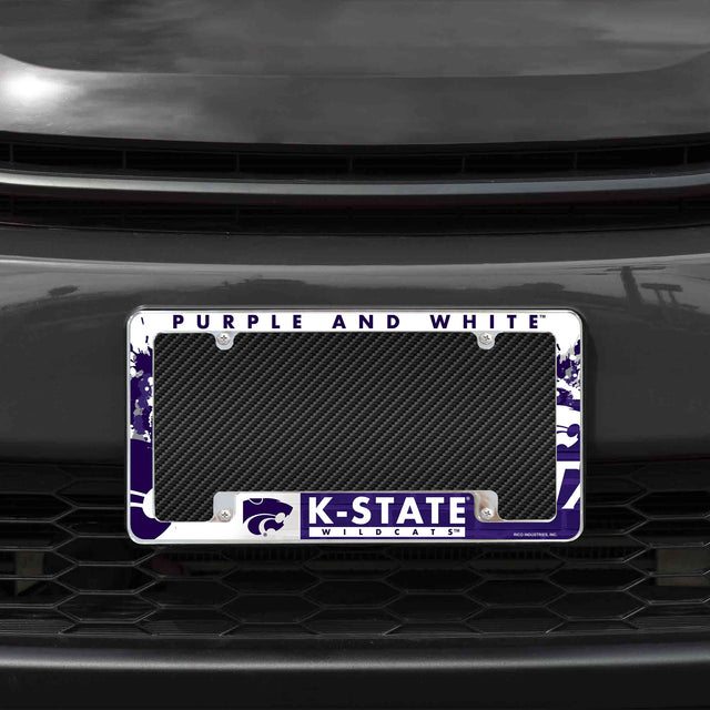 Rico Industries NCAA Kansas State Wildcats - KSU Primary 12" x 6" Chrome License Plate Frame-1