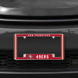 Rico Industries NFL  San Francisco 49ers Classic 12" x 6" Chrome License Plate Frame-1