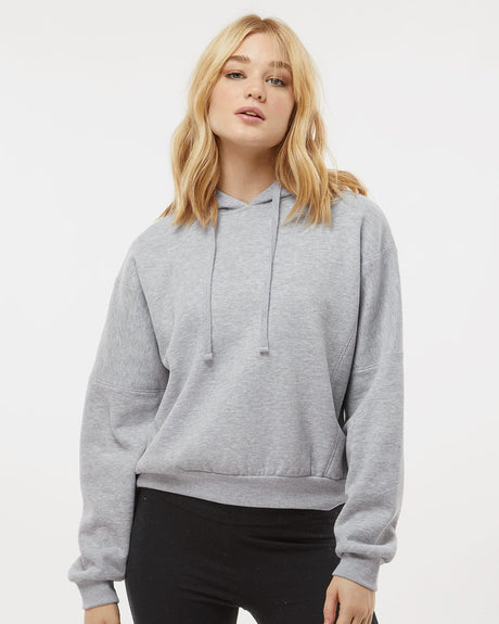 MV Sport Women's Sueded Fleece Crop Hooded Sweatshirt MV Sport