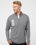 adidas Men's 3-Stripes Double Knit Quarter-Zip Pullover