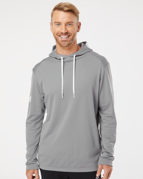adidas Men's Textured Mixed Media Hooded Sweatshirt