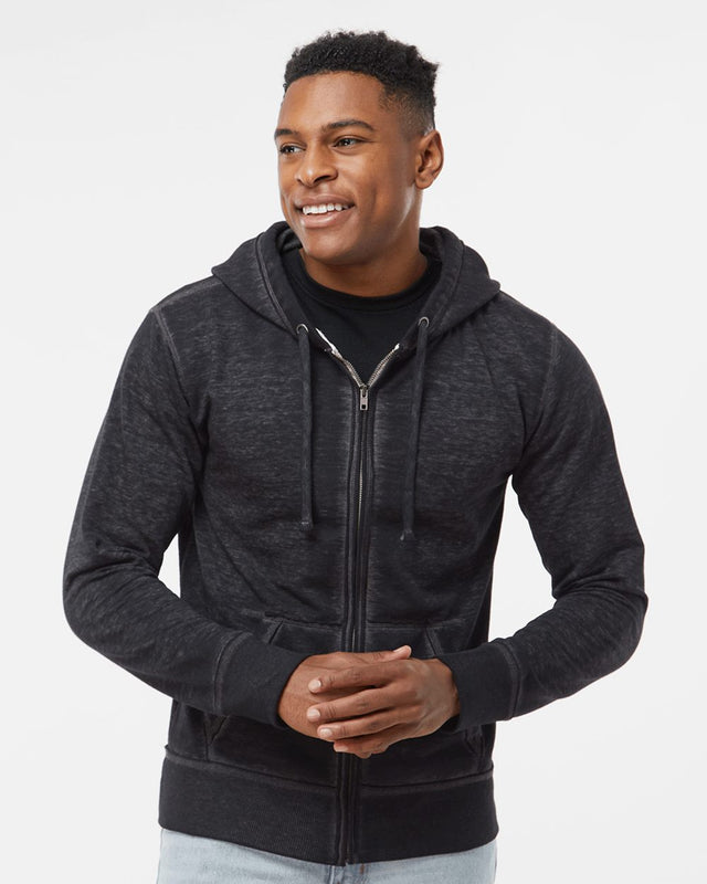 J. America Men's Vintage Zen Fleece Full-Zip Hooded Sweatshirt