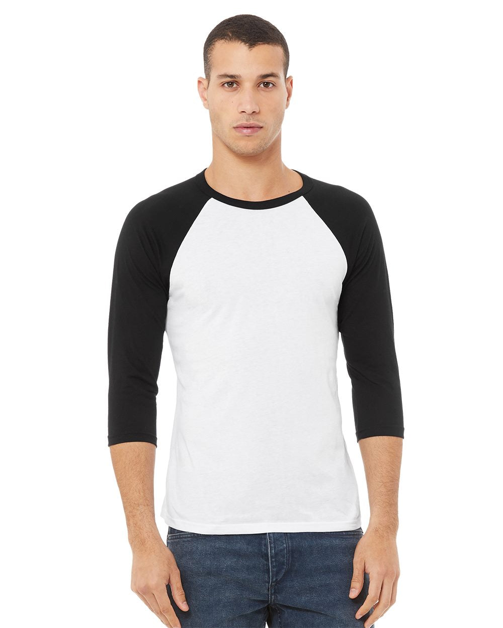 BELLA + CANVAS Unisex Three-Quarter Sleeve Baseball Tee