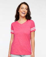 LAT Women's Football V-Neck Fine Jersey T-Shirt LAT