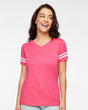 LAT Women's Football V-Neck Fine Jersey T-Shirt LAT