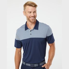 Adidas Men's Heathered 3-Stripes Colorblock Polo