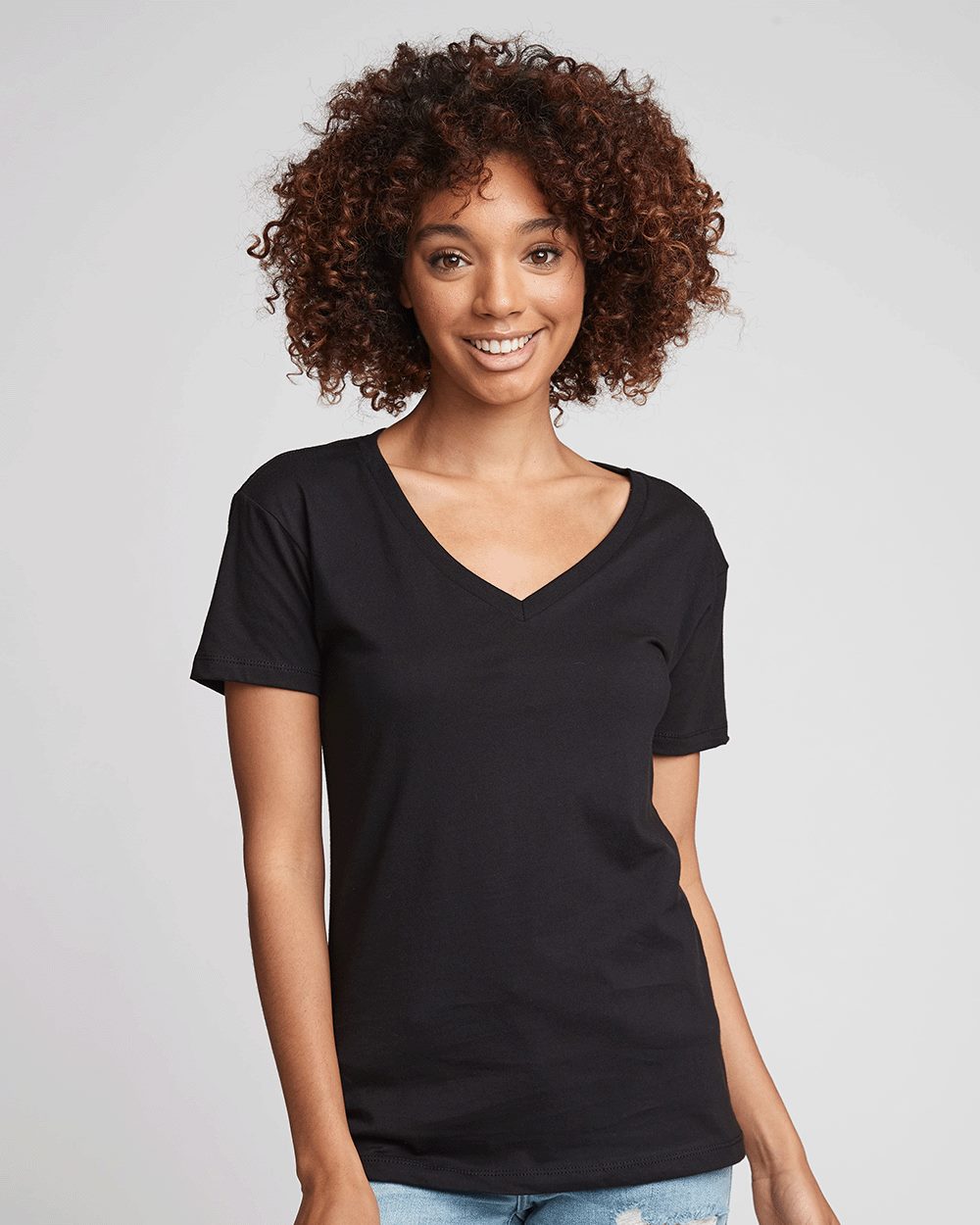 Next Level Women's Fine Jersey Relaxed V T-Shirt Next Level