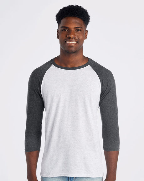 JERZEES Men's Triblend Three-Quarter Raglan Baseball T-Shirt JERZEES