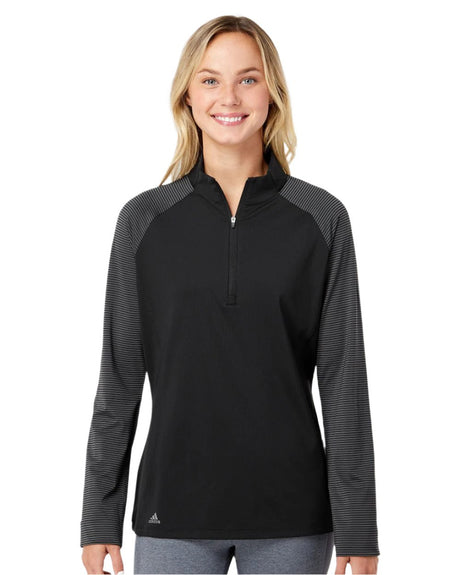 adidas Women's Stripe Block Quarter-Zip Pullover adidas