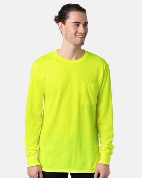 Hanes Men's Workwear Long Sleeve Pocket T-Shirt Hanes