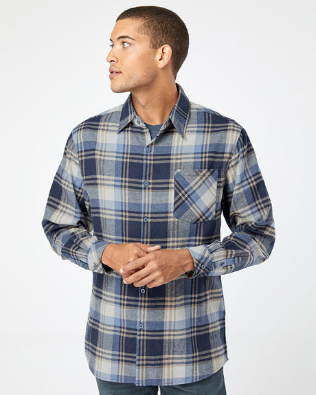 Burnside Men's Open Pocket Long Sleeve Flannel Shirt Mens Apparel Shirts & Tops