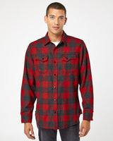 Burnside Men's Snap Front Long Sleeve Plaid Flannel Shirt Burnside