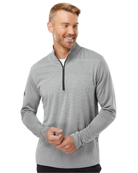 adidas Men's Heather Block Print Quarter-Zip Pullover adidas