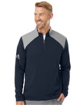 adidas Men's Textured Mixed Media Quarter-Zip Pullover Mens Apparel Sweatshirts & Fleece
