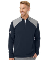 adidas Men's Textured Mixed Media Quarter-Zip Pullover adidas