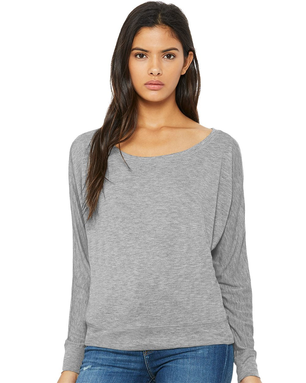 BELLA + CANVAS Women's Flowy Off Shoulder Long Sleeve Tee