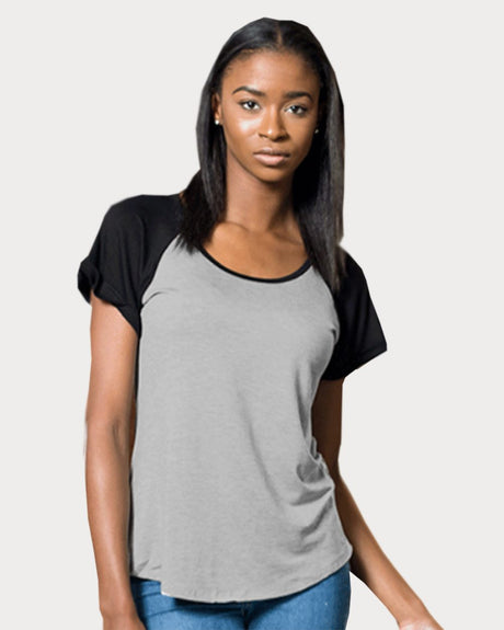 In Your Face Women's Flowy Short Sleeve Raglan T-Shirt In Your Face