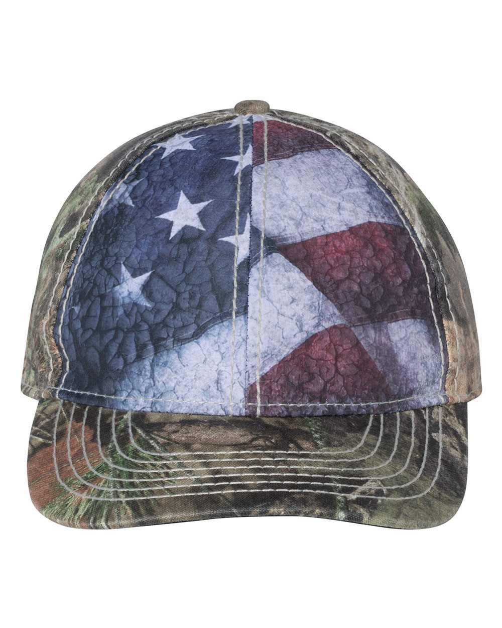 Outdoor Cap Camo with Flag Sublimated Front Panels Cap
