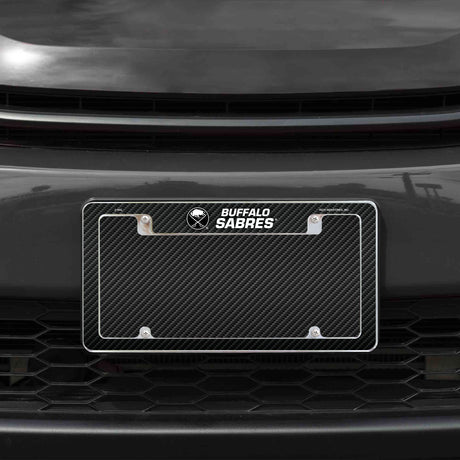 Rico Industries NHL  Buffalo Sabres Black 12" x 6" Chrome License Plate Frame-1