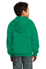 Port & Company - Youth Core Fleece Full-Zip Hooded Sweatshirt Youth Apparel Hoodies & Sweatshirts