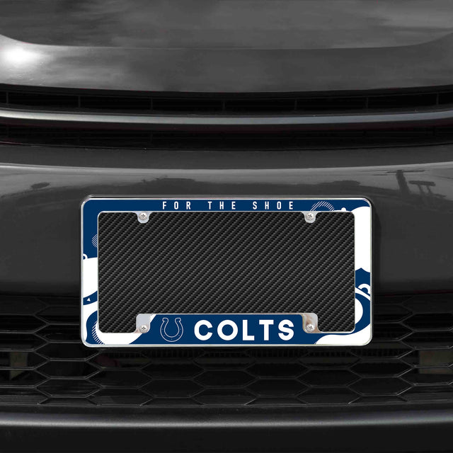Rico Industries NFL  Indianapolis Colts Wave 12" x 6" Chrome License Plate Frame-1
