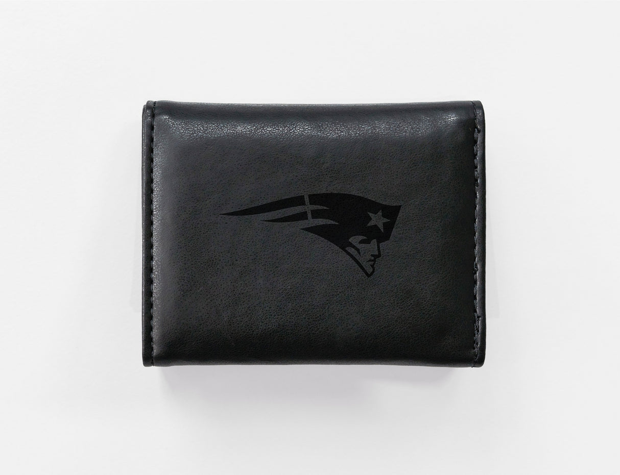 Rico Industries NFL  New England Patriots  Laser Engraved Faux Leather Trifold Wallet-1