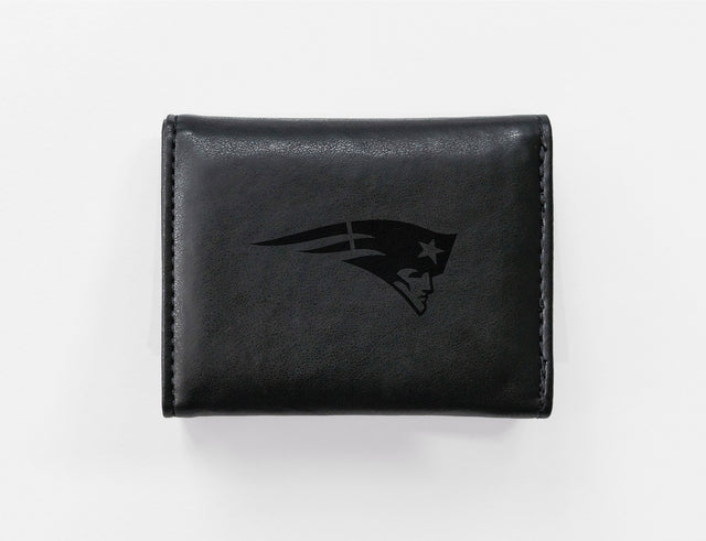 Rico Industries NFL  New England Patriots  Laser Engraved Faux Leather Trifold Wallet-1