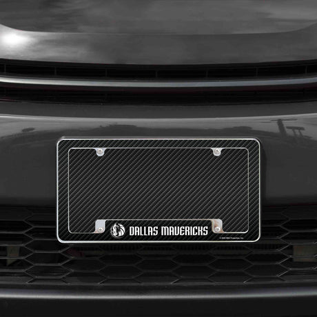 Rico Industries NBA  Dallas Mavericks Black 12" x 6" Chrome License Plate Frame-1