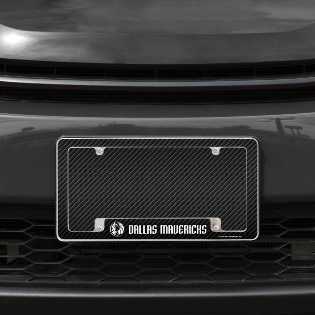 Rico Industries NBA  Dallas Mavericks Black 12" x 6" Chrome License Plate Frame-1