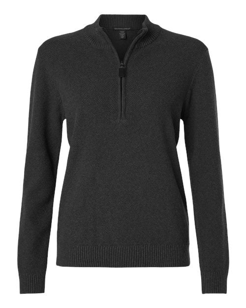 Devon & Jones Women's Hartland Textured Quarter Zip Sweater-1