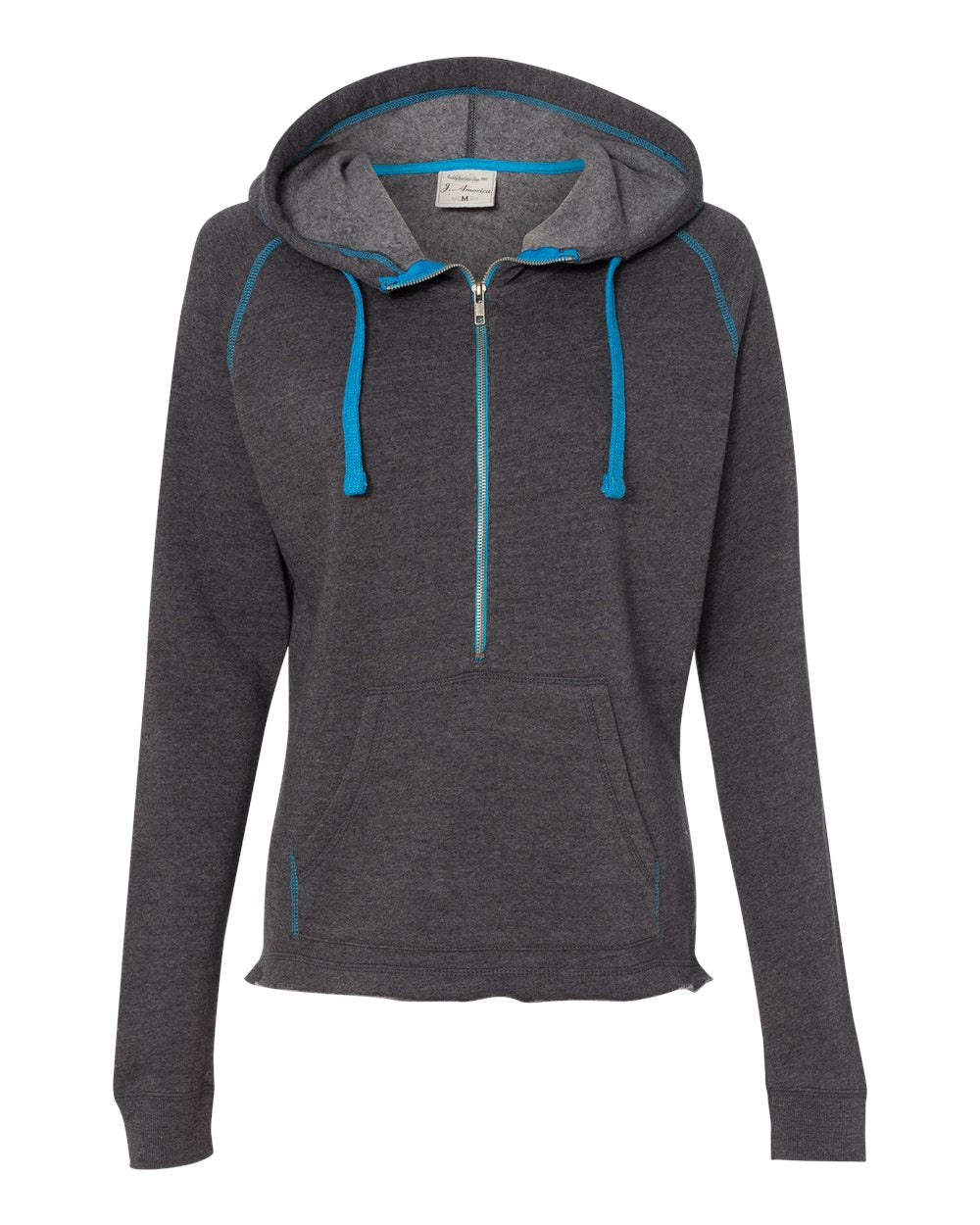 J. America Women's 1/2 Zip Triblend Hoodie 8876 Womens Apparel Sweatshirts & Fleece
